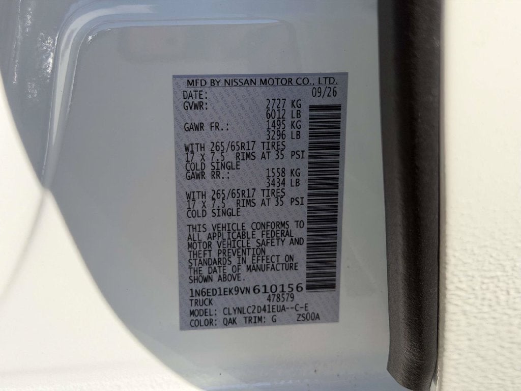 2027 Nissan Frontier Crew Cab SV