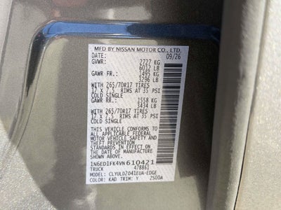 2027 Nissan Frontier Crew Cab PRO-4X® Long Bed