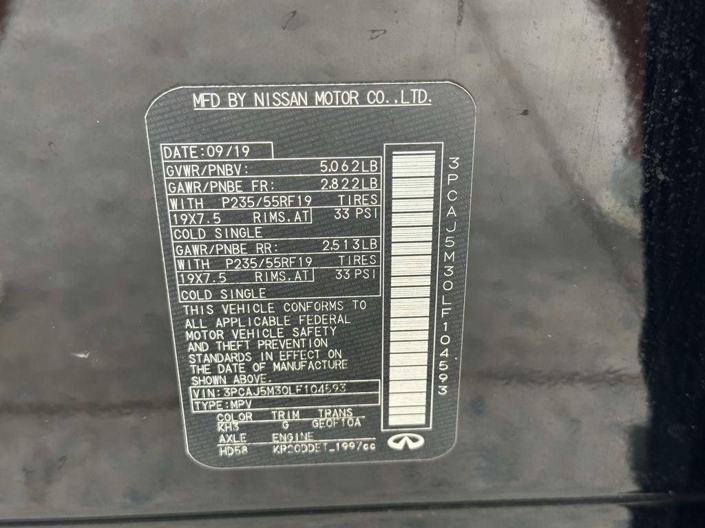 2020 INFINITI QX50 ESSENTIAL