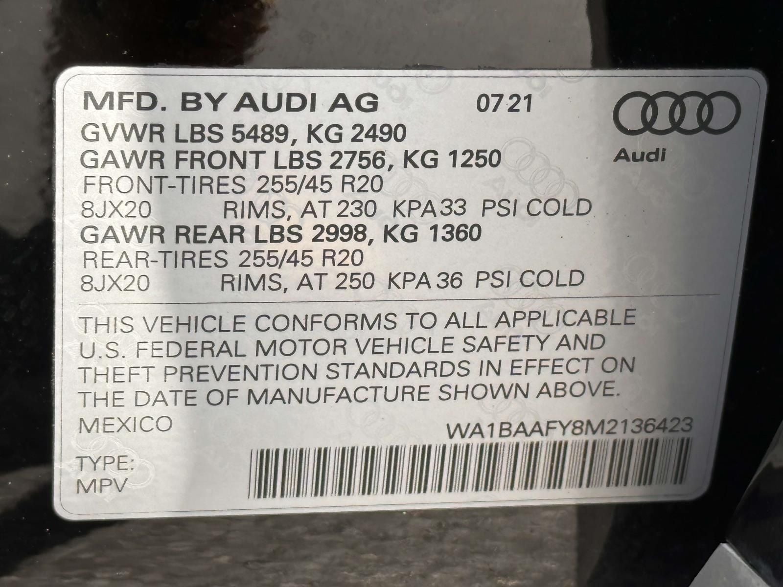 2021 Audi Q5 45 Premium Plus quattro