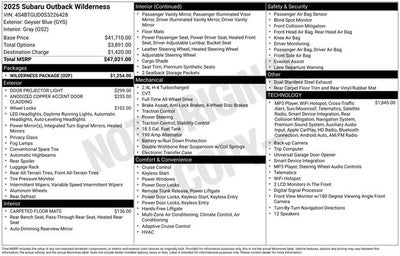 2025 Subaru Outback Wilderness