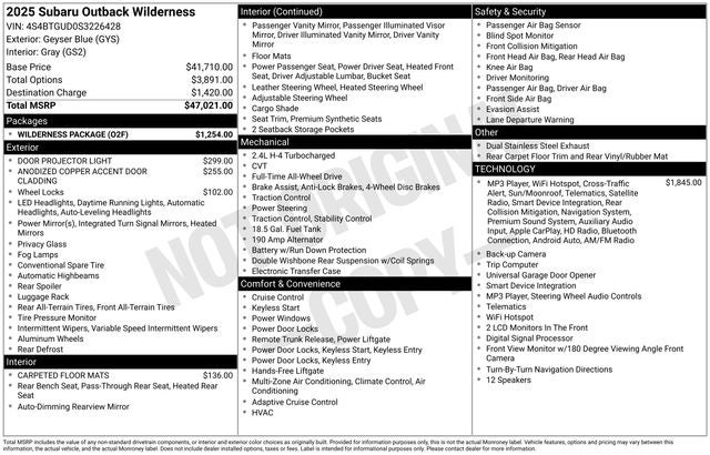 2025 Subaru Outback Wilderness