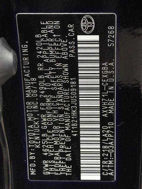 2018 Toyota Camry Hybrid LE